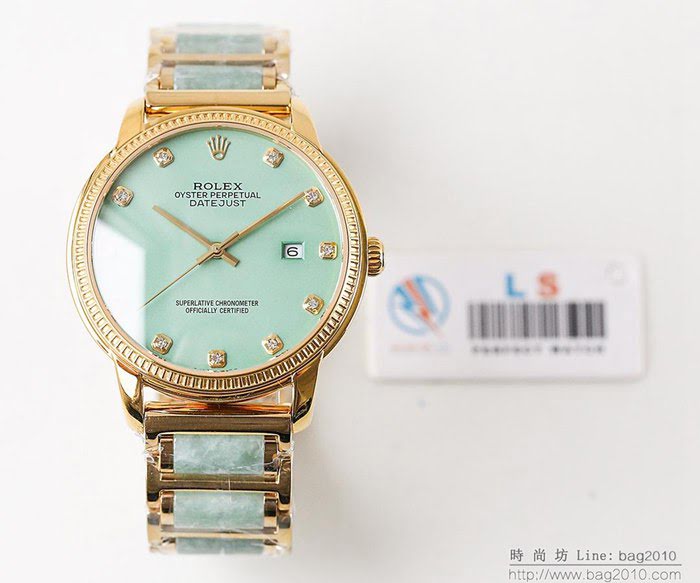 ROLEX勞力士 新品 日本進口瑞士金機芯 走時精准 防水性強 真玉翡翠 高端大氣 男士腕表  wssb4224